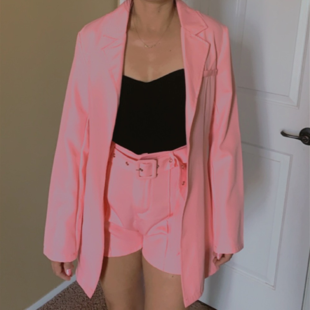 Pink and Yellow Suit | $15 each w/ Belt and Shorts